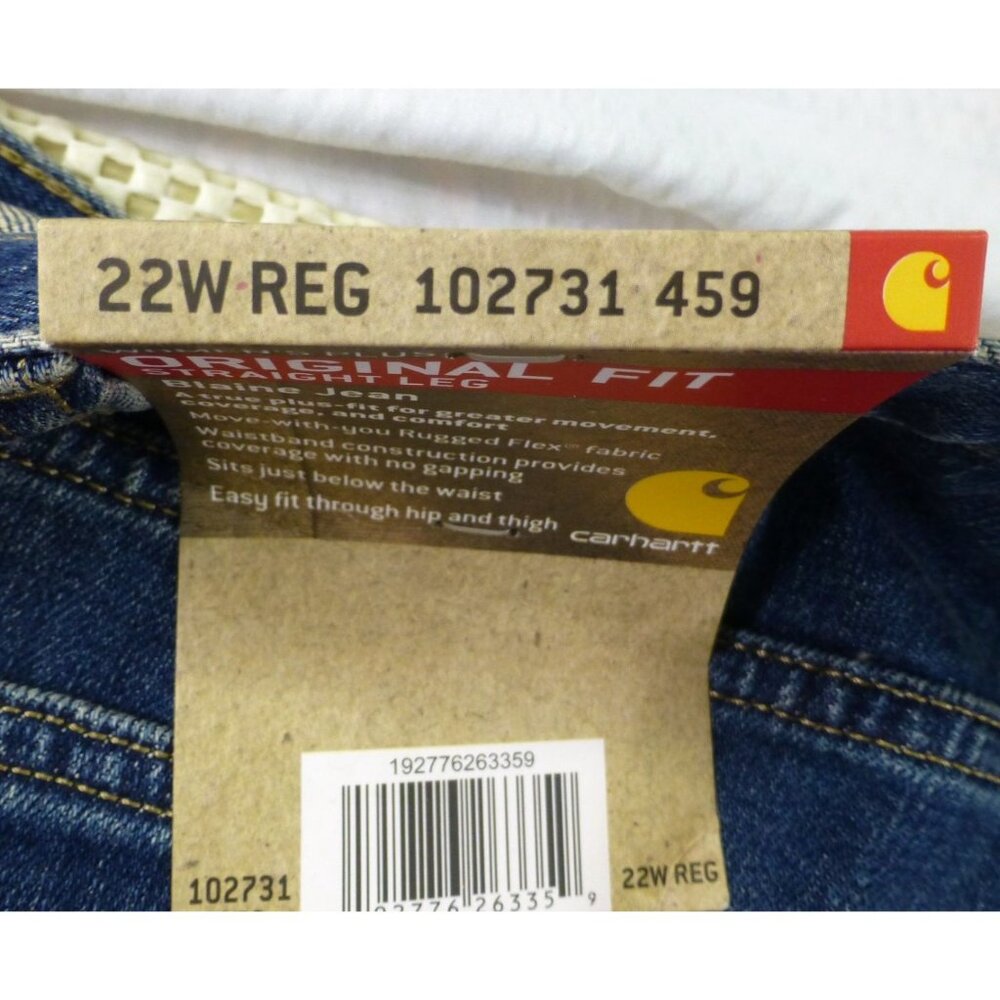 NWT Carhartt Womens Plus Original Fit Straight Leg Blue Denim Jeans 22W Regular - Picture 16 of 16